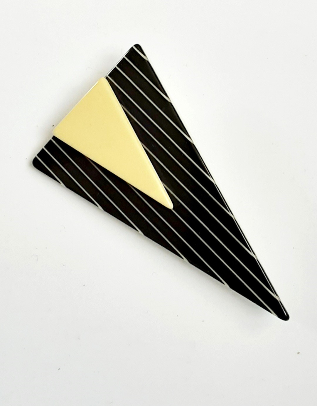 triangular striped brooch