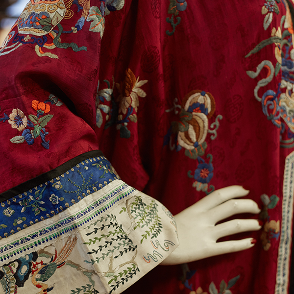 close up of a vintage silk kimono