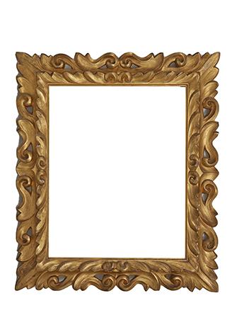 hand carved antique picture frame with gilt finish