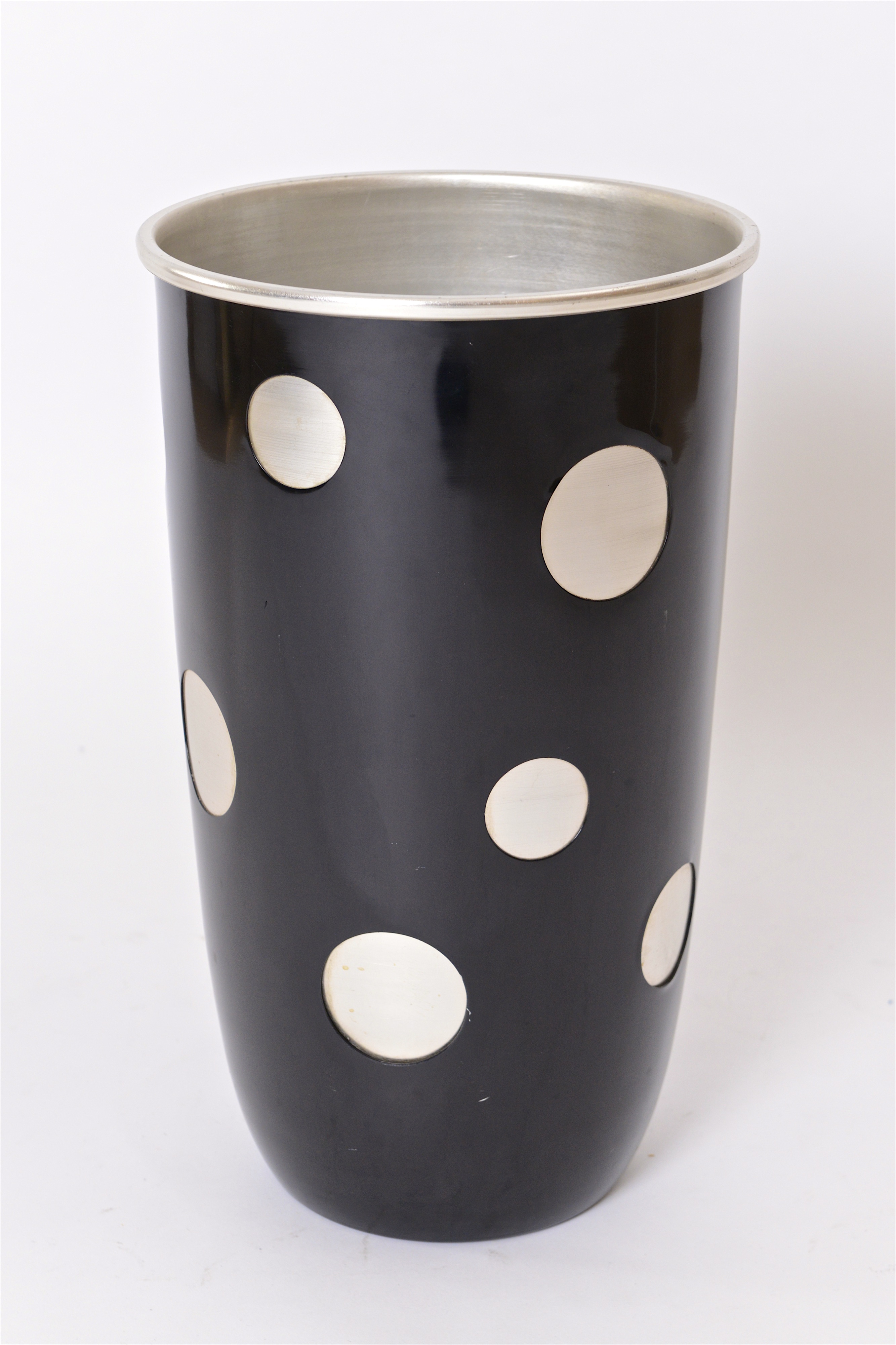 Ettore Sottsass Black and Silver Spotty Umbrella Stand