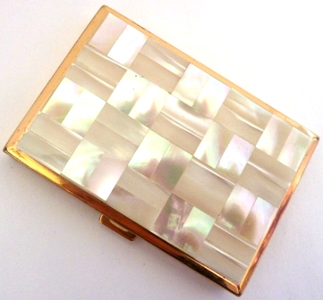 MOTHER OF PEARL POWDER COMPACT