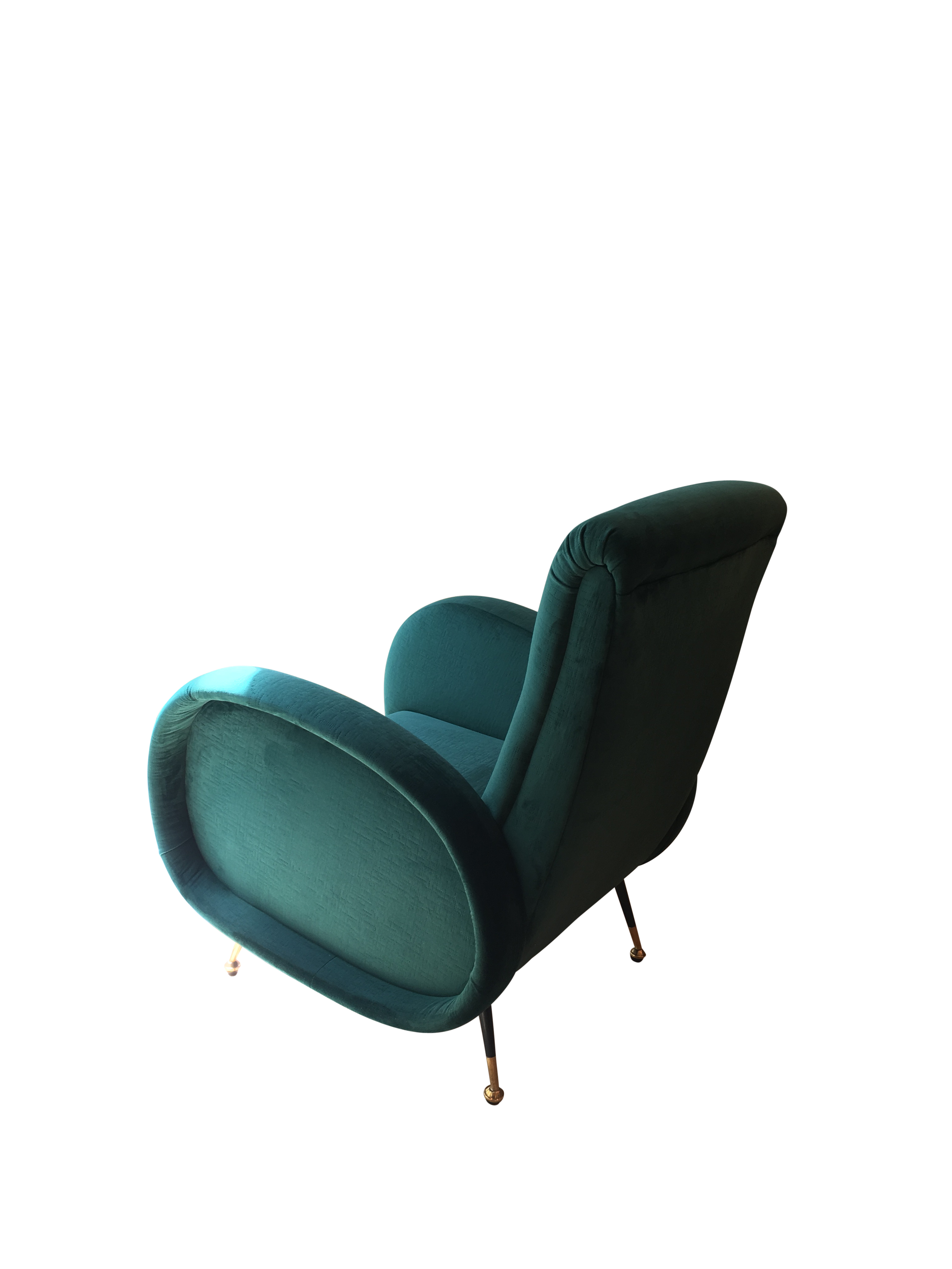 Armchair upholstered in Green Velvet