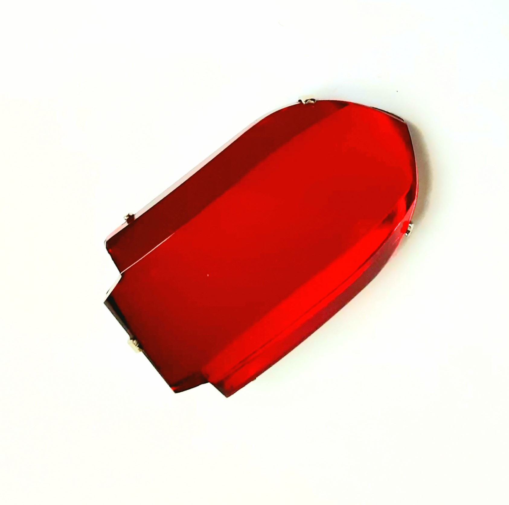 red mirror glass dress clip