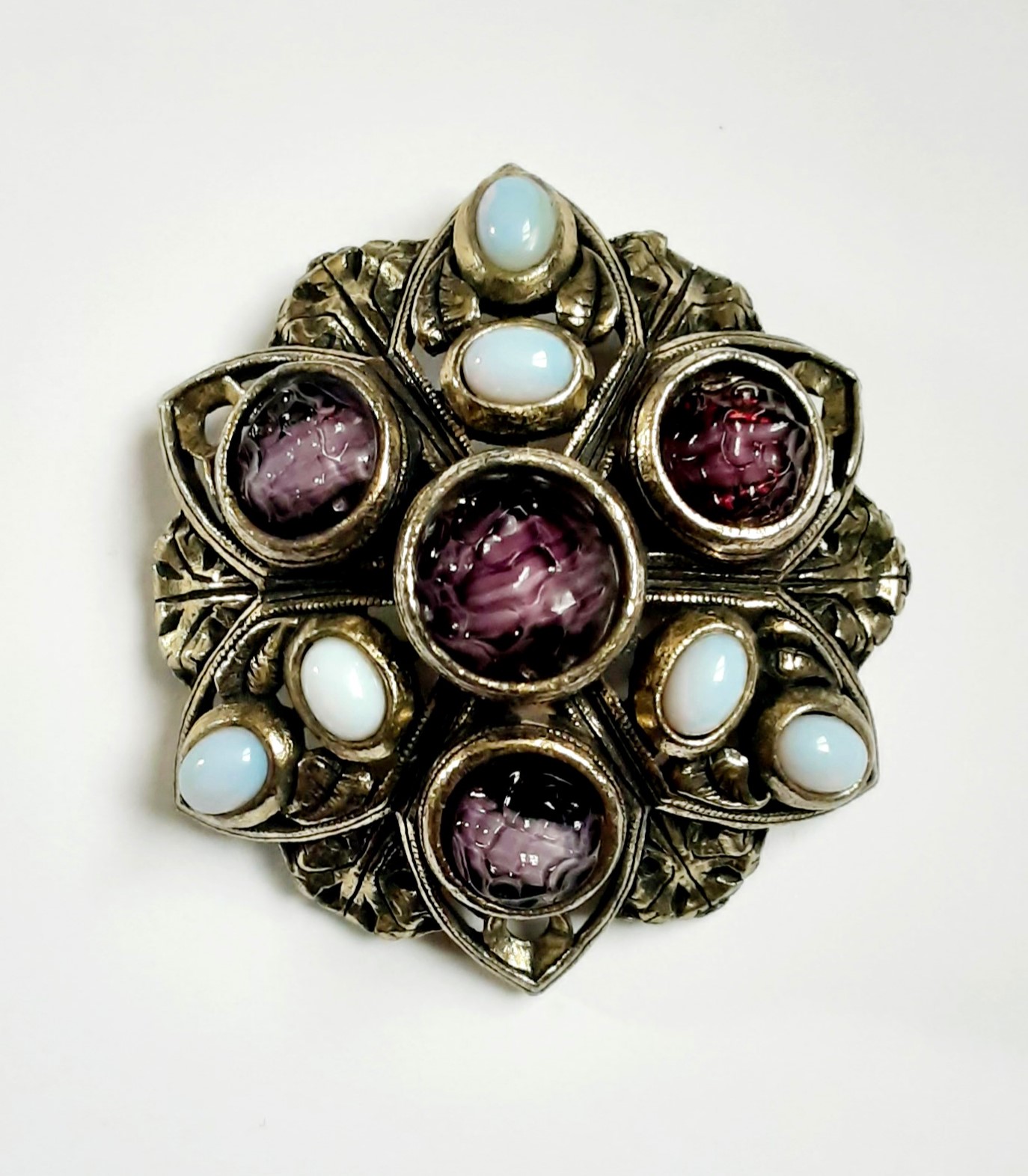 Miracle Celtic broch amethyst and opals