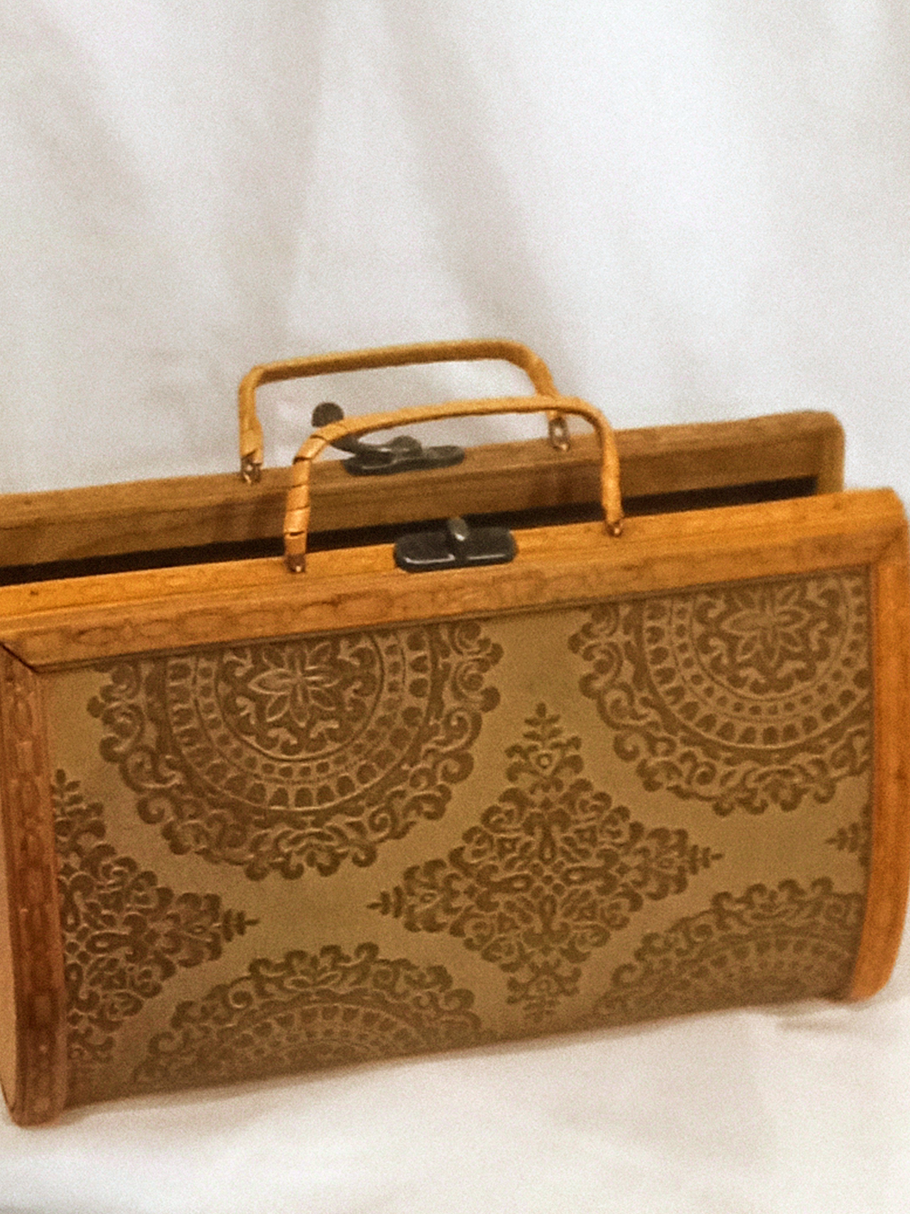 Vintage Wooden Box Bag. Handmade 