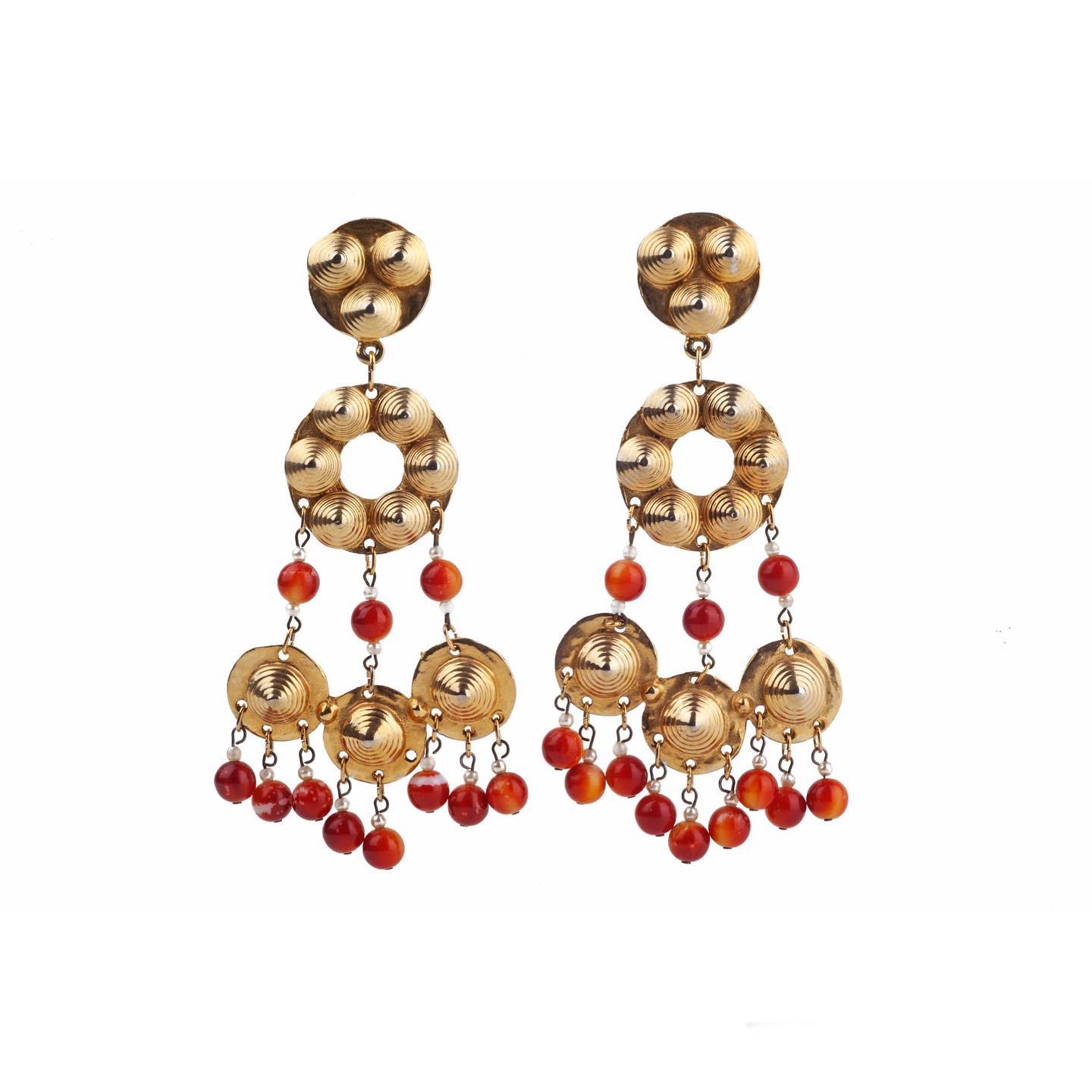 gold plated clip-on earrings