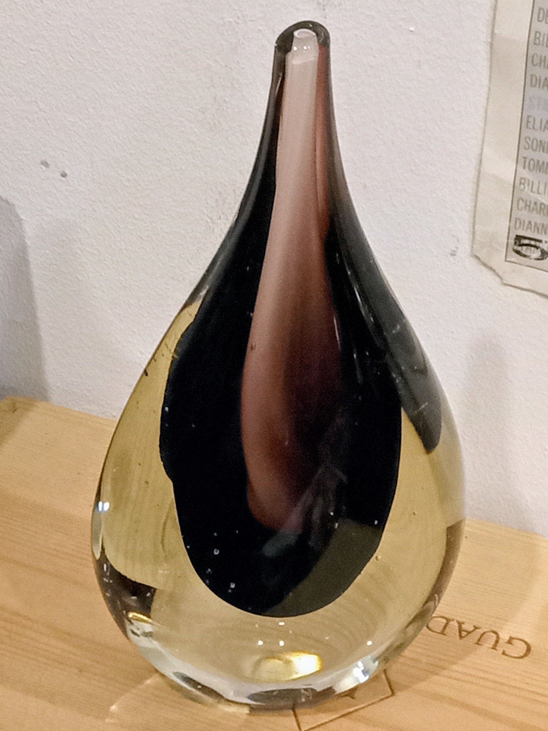 Mid Century Sommerso Glass Teardrop from Italy