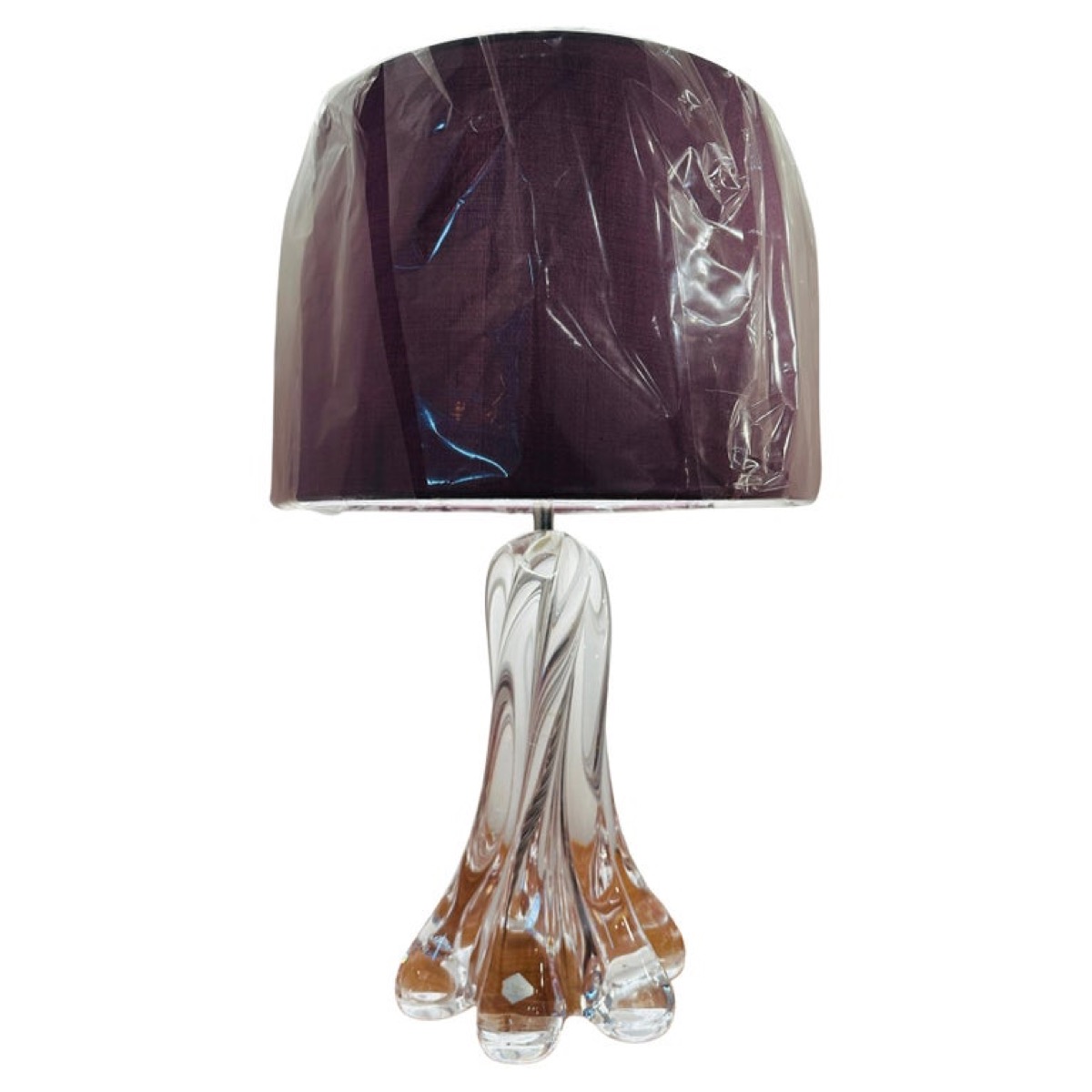 1950s French Vannes le Châtel Crystal Table Lamp