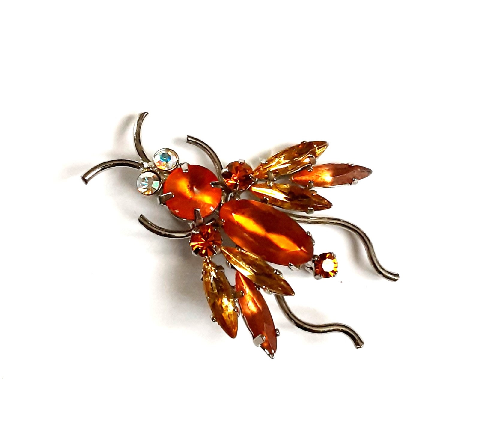 orange insect brooch