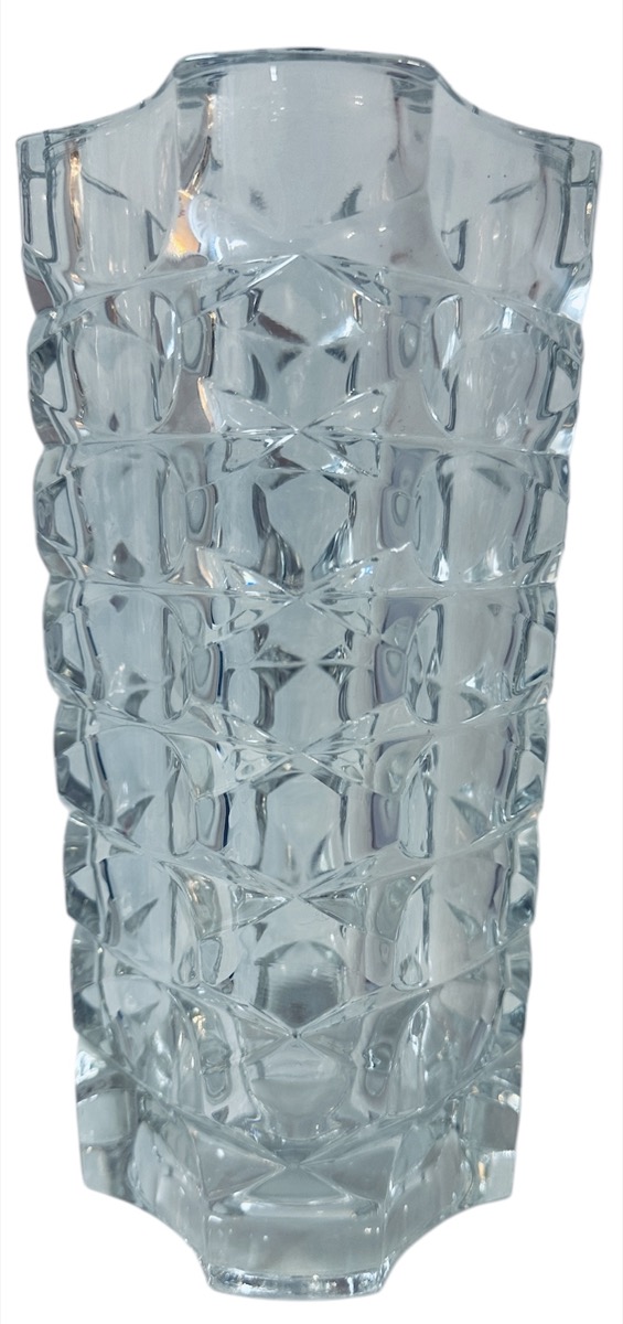 1970s French Faceted Luminarc Glass Vase