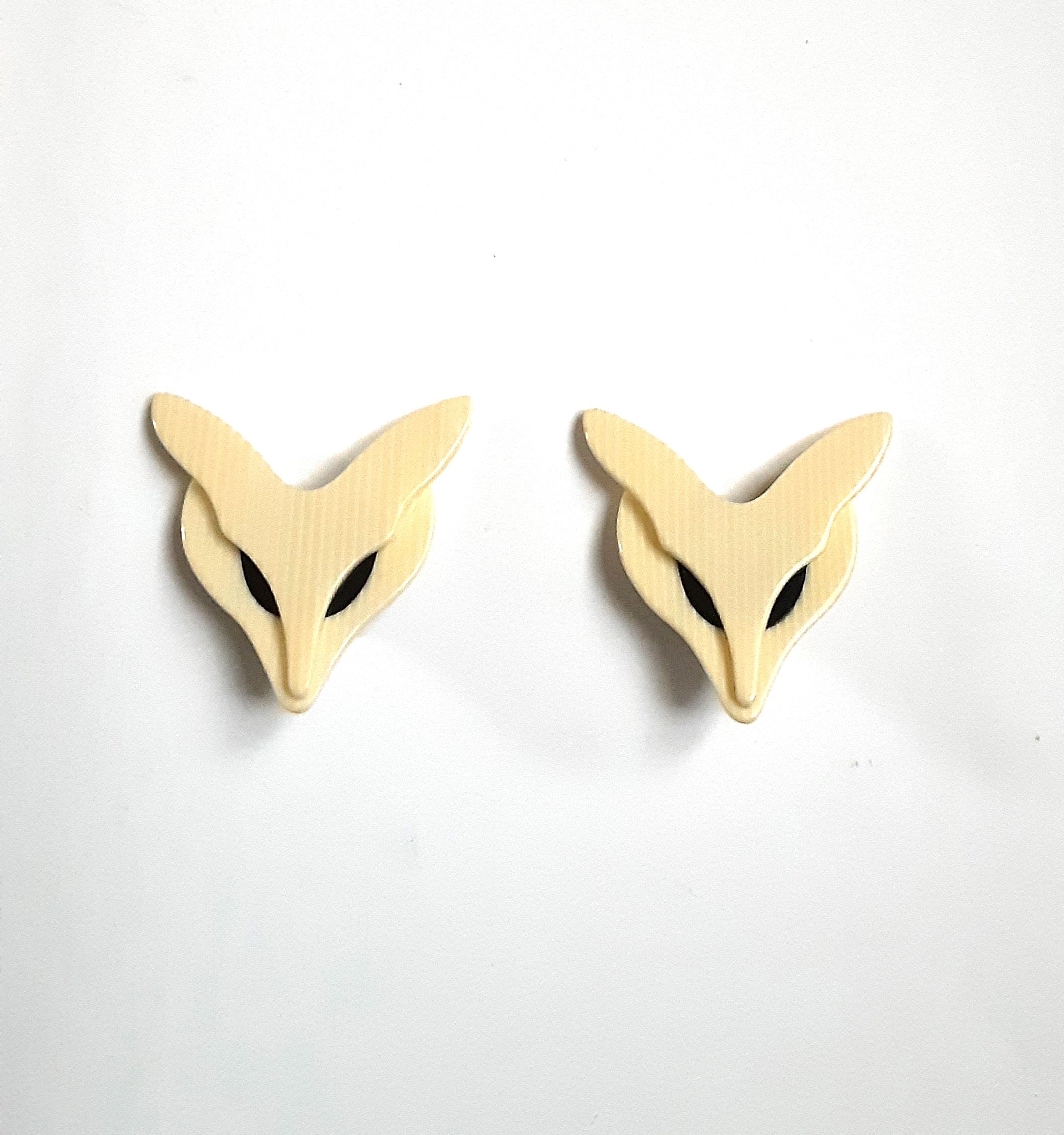 Lea Stein fox clip earrings