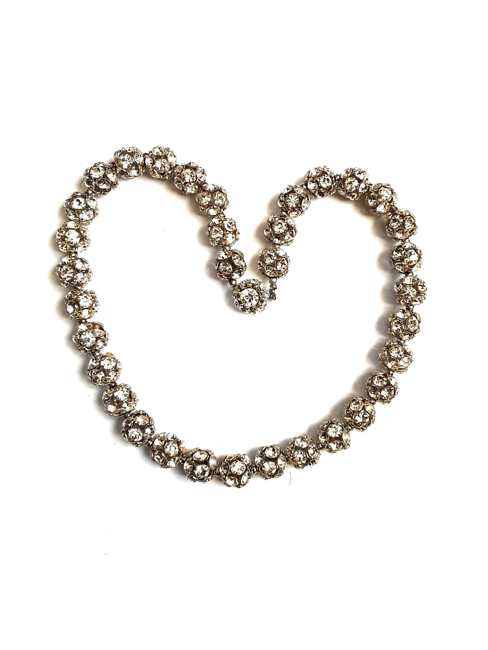 diamante beads vintge necklace